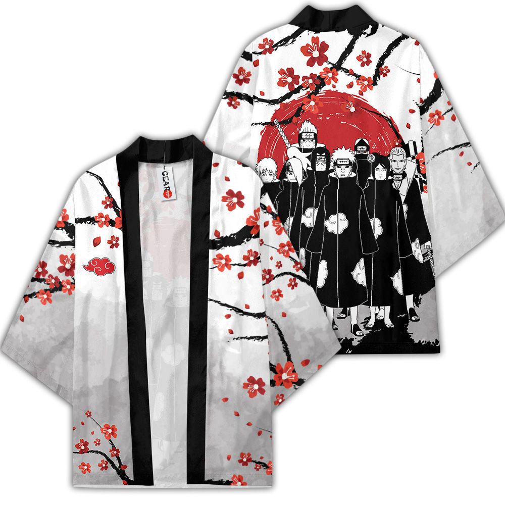 Akatsuki Kimono Tùy chỉnh Nhật Bản Phong cách Anime Naruto Merch Quần áo GOT1308 Unisex / S Chính thức Anime Kimono Merch
